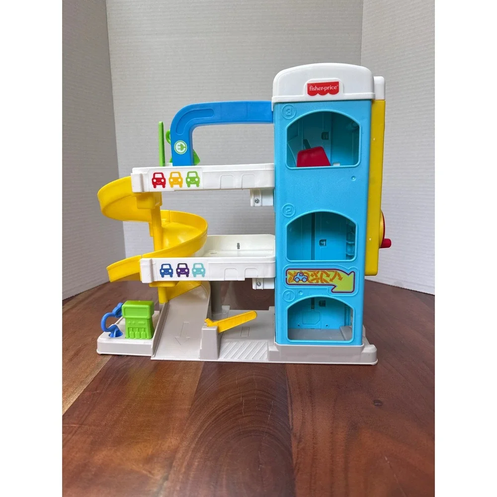 Fisher Price Little People Helpful Neighbors Garage Playset Blue Yellow GFT80